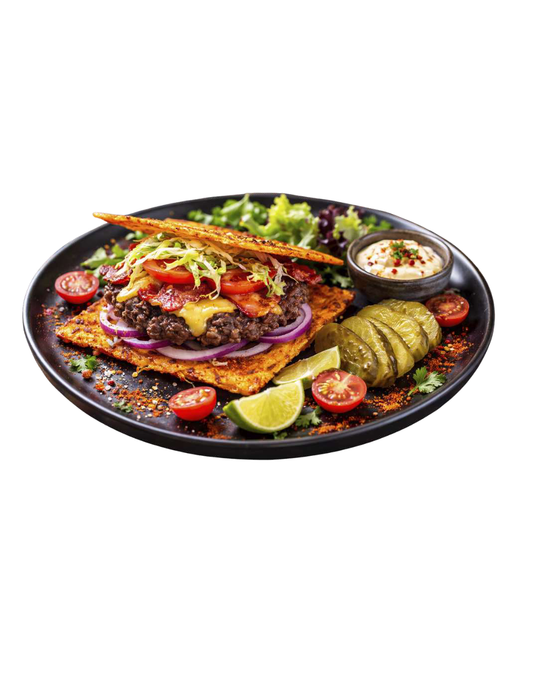 Hamburguesa sin harina con ensalada
