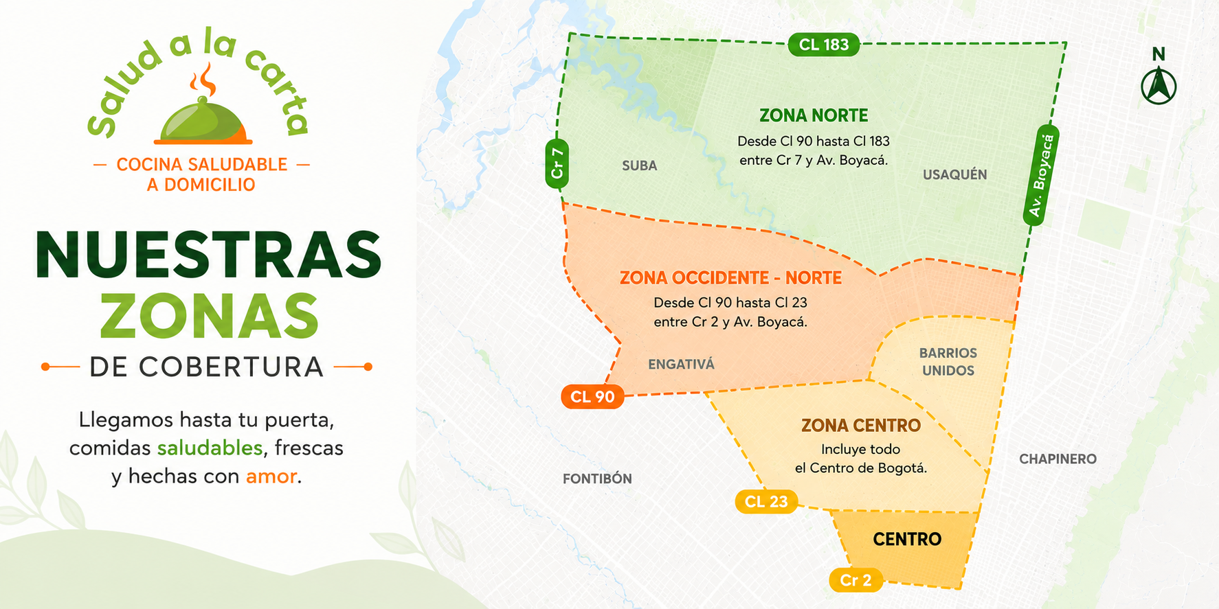 Mapa de nuestras zonas de cobertura en Bogotá